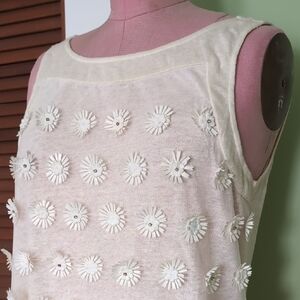 Ann Taylor Cream Sleeveless Top